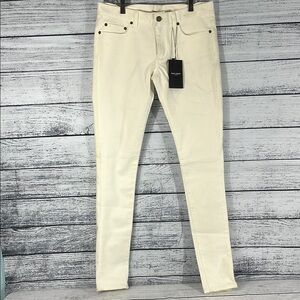 NWT-SAINT LAURENT Paris-(D01)White Skinny Jeans